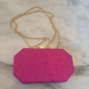Elegant Bright Pink Clutch Purse Or Shoulder Purse By Sondra Roberts.